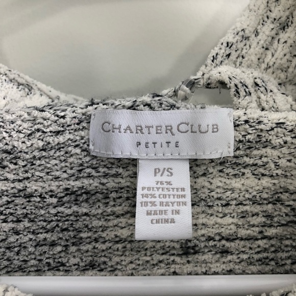 Charter Club Petite Knit Cable Sweater with removable scarf. PS - Picture 3 of 6